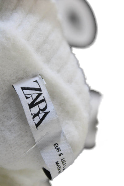 Zara Womens White Turtleneck Pullover Sweater Wool Blend Long Sleeve Size S