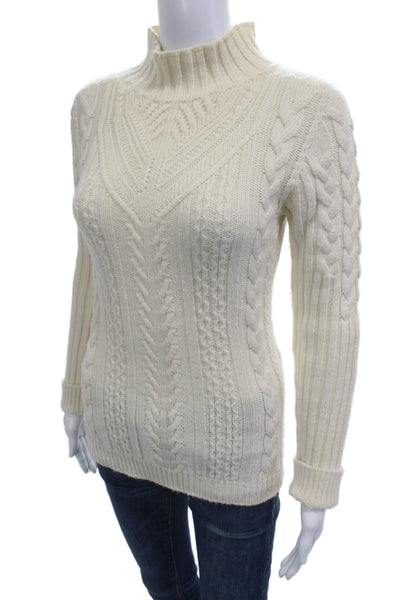 Pinko Unisex Pullover Sweater Beige Mock Neck Long Sleeve Cotton Blend Size XS