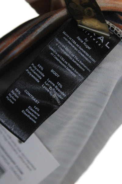 Koral Women Capri Leggings Black Striped Size S