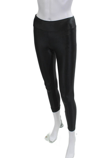 Koral Women Ankle Jeggings Black Solid Polyamide Lycra Size S