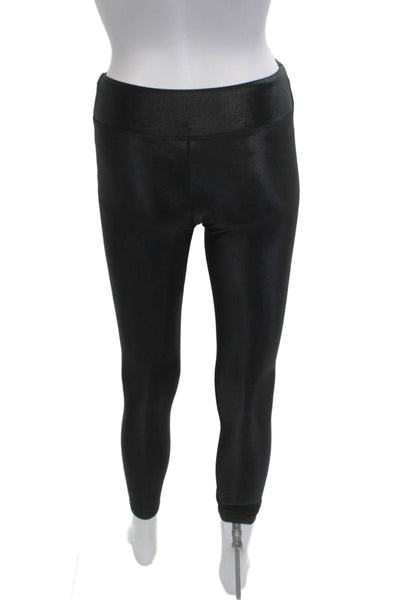 Koral Women Ankle Jeggings Black Solid Polyamide Lycra Size S