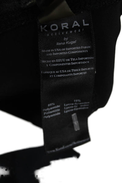 Koral Women Ankle Jeggings Black Solid Polyamide Lycra Size S
