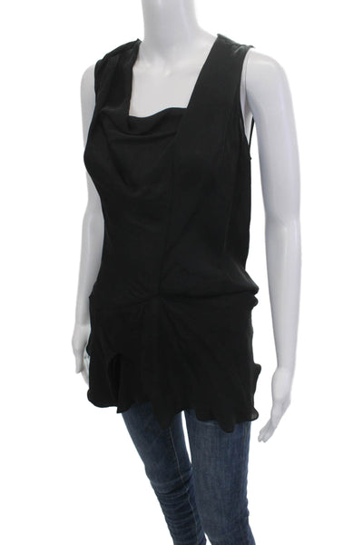 Cushnie Et Ochs Women Sleeveless Black Solid Cotton Blend Top Size S