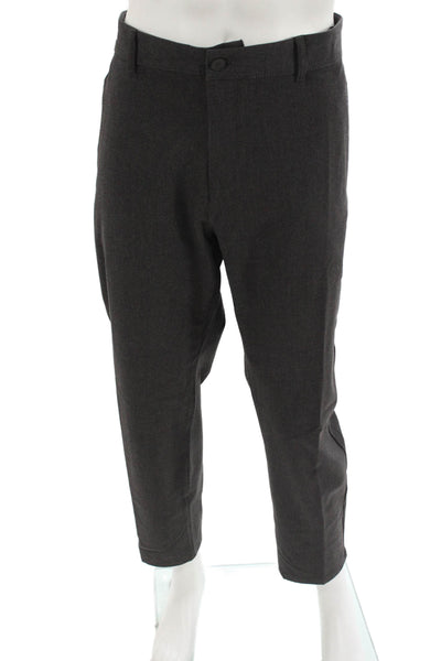 Zara Mens Cropped Ankle Dress Pants Dark Gray Wool Size 38