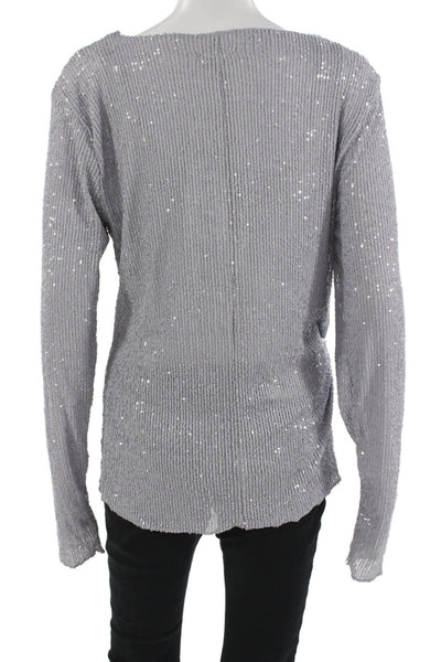 Intimately Free People Unisex Striped Gray Pullover Round Neck Sweater Size L