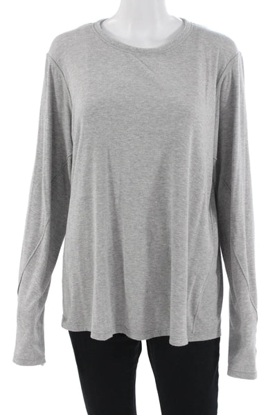 Lululemon Women Gray Long Sleeve Basic Crew Neck T-Shirt Size M