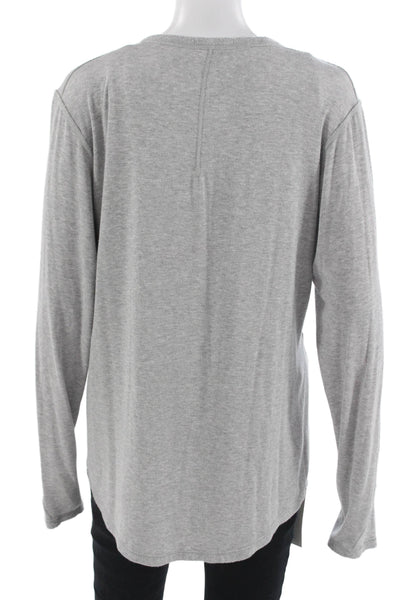 Lululemon Women Gray Long Sleeve Basic Crew Neck T-Shirt Size M
