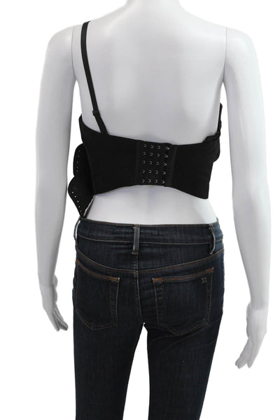 Madonna & Co Women Cropped Sleeveless Black Designer Top Size XS