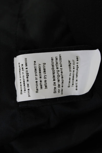 Peserico Womens Black Sleeveless Collared Button Vest Classic Fall Size M