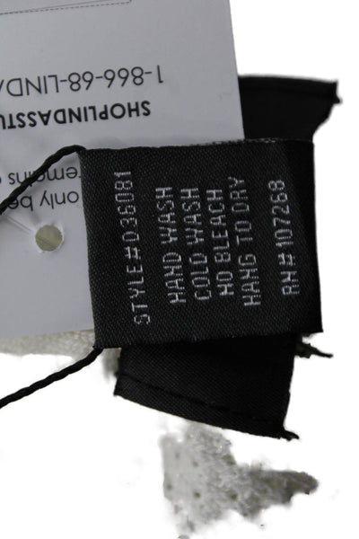 Gracia Women Sweater Dress White Sleeveless Crew Neck Bohemian Size S