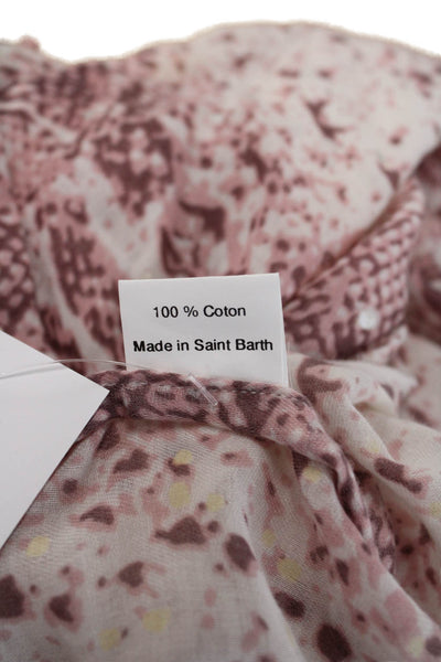 Poupette St. Barth Women Tunic Pink Animal Print Cotton Size One Size