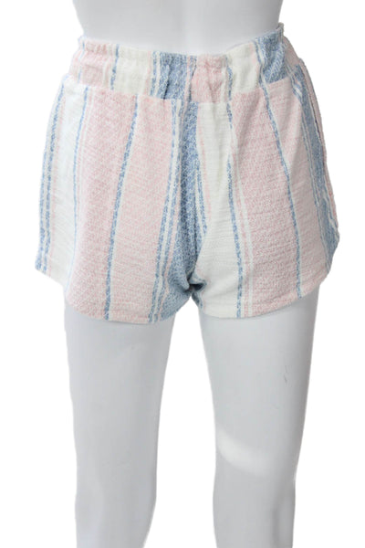Ocean Drive Unisex Light Blue Striped Drawstring Sweat Shorts Size L