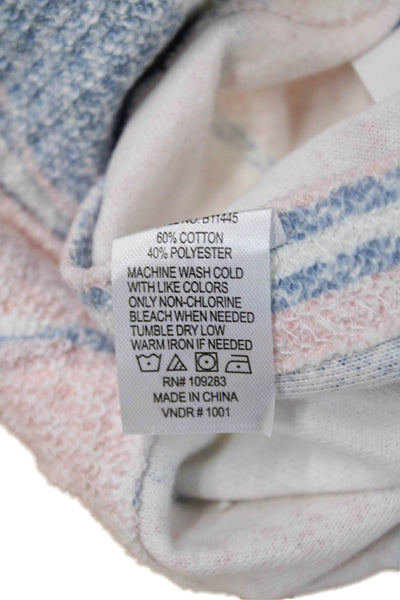 Ocean Drive Unisex Light Blue Striped Drawstring Sweat Shorts Size L