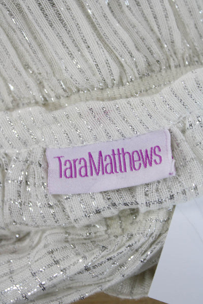 Tara Matthews Womens Sheath Dress White Cotton Sleeveless Knee Length Size XS