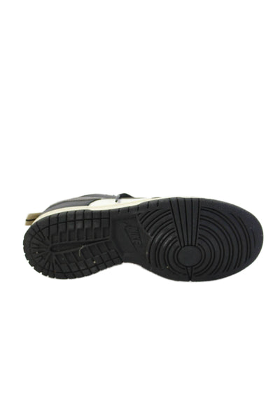 Nike Boys Lace Up Perforated Low Top Sneakers Black White Leather Size 5.5