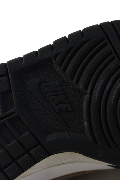 Nike Boys Lace Up Perforated Low Top Sneakers Black White Leather Size 5.5