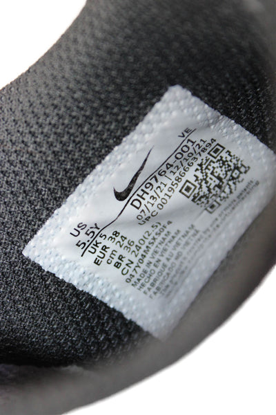 Nike Boys Lace Up Perforated Low Top Sneakers Black White Leather Size 5.5