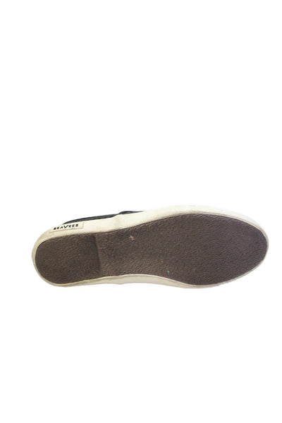 SeaVees Womens Slip On Perforated Low Top Sneakers Black White Size 10