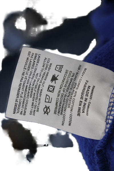 Nike Unisex Kids Cotton Blend Pullover Hoodie Blue Size L