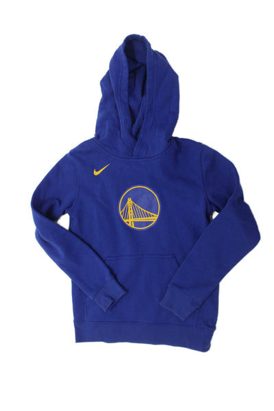 Nike Unisex Kids Cotton Blend Pullover Hoodie Blue Size M