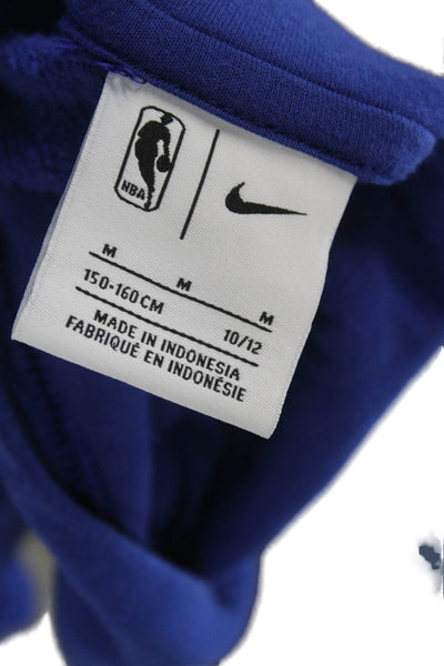 Nike Unisex Kids Cotton Blend Pullover Hoodie Blue Size M