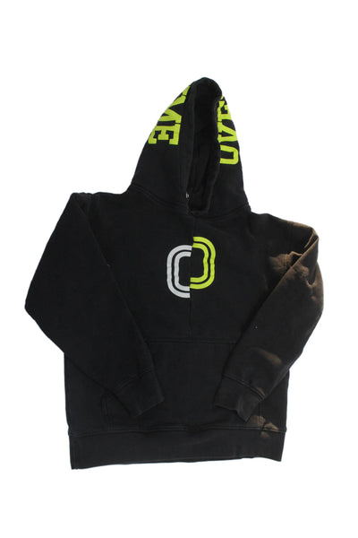 Overtime Unisex Kids Cotton Blend Pullover Hoodie Black Size S