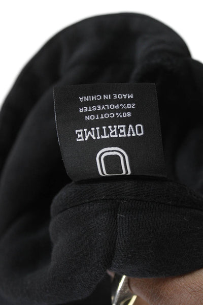 Overtime Unisex Kids Cotton Blend Pullover Hoodie Black Size S