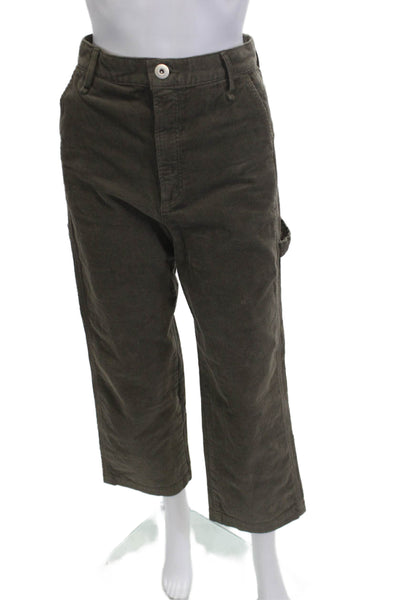 Upper Hights Unisex Brown Cropped Carpenter Pants 97% Cotton Size 23