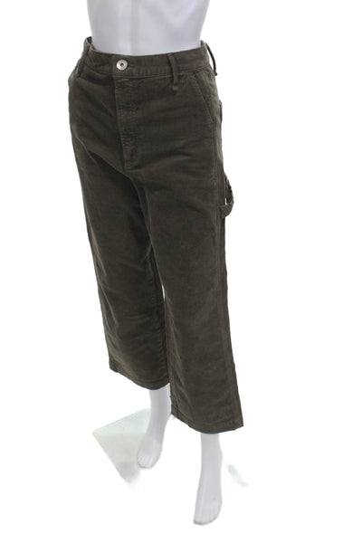 Upper Hights Unisex Brown Cropped Carpenter Pants 97% Cotton Size 23