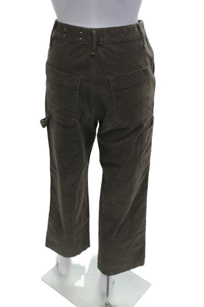 Upper Hights Unisex Brown Cropped Carpenter Pants 97% Cotton Size 23