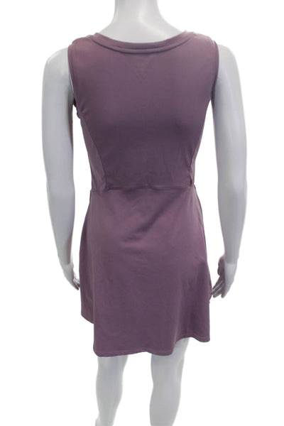Baleaf Womens Tank Dress Purple Button Round Neck Sleeveless Short Size XS