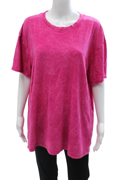 Lululemon Womens Basic Pink Crew Neck Short Sleeve T-Shirt Size 10