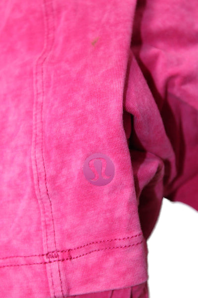 Lululemon Womens Basic Pink Crew Neck Short Sleeve T-Shirt Size 10