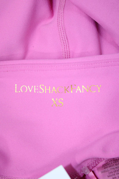 Love Shack Fancy Women Pink Ankle Leggings Size XS