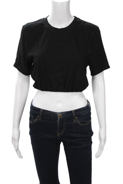 The Range Womens Cropped Basic Black T-Shirt Size XS