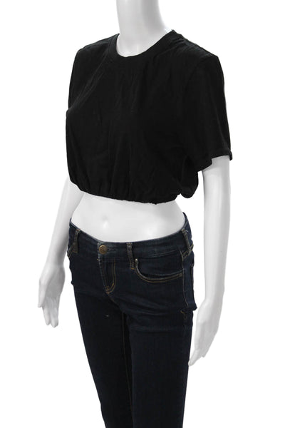 The Range Womens Cropped Basic Black T-Shirt Size XS