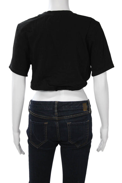The Range Womens Cropped Basic Black T-Shirt Size XS