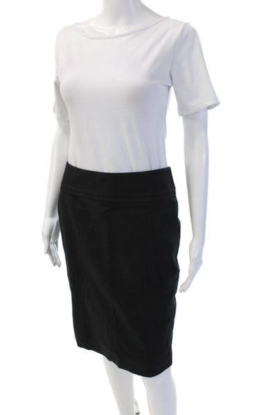 Club Monaco Womens Straight Pencil Skirt Black Cotton Spandex Sz 4