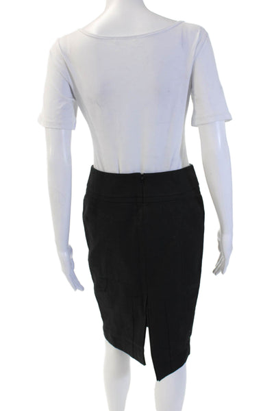 Club Monaco Womens Straight Pencil Skirt Black Cotton Spandex Sz 4