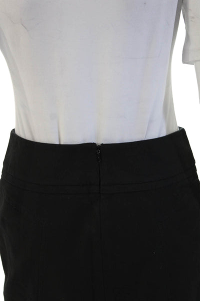 Club Monaco Womens Straight Pencil Skirt Black Cotton Spandex Sz 4