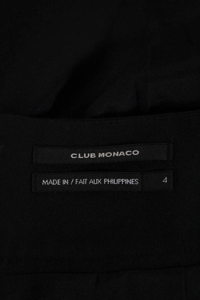 Club Monaco Womens Straight Pencil Skirt Black Cotton Spandex Sz 4