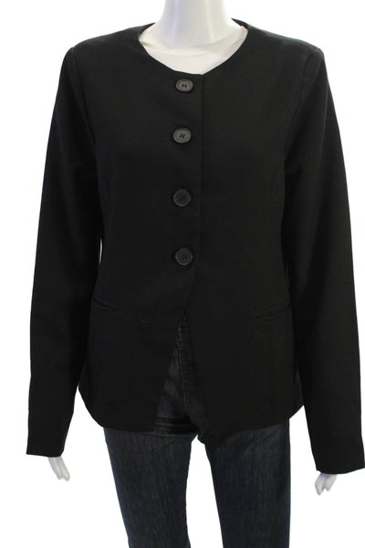 4th Reckless Women Classic Black Button Blazer Long Sleeve Size L