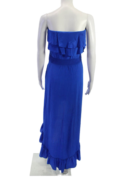 Jay Godfrey Women Maxi Sundress Blue Silk Sleeveless Long Size 0