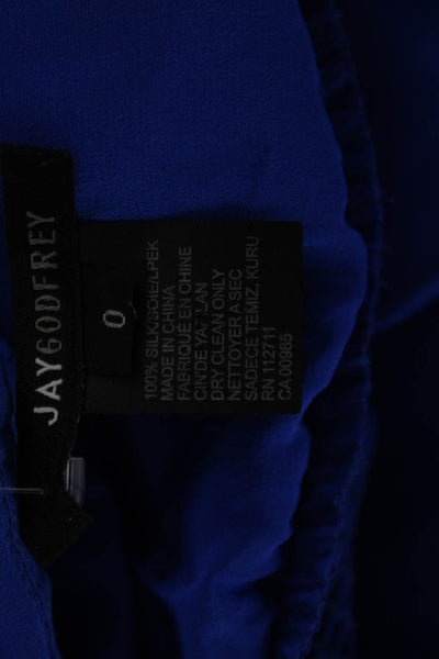 Jay Godfrey Women Maxi Sundress Blue Silk Sleeveless Long Size 0