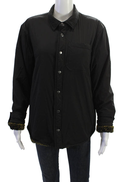 Yosemite Women Quilted Black Collared Snap Jacket Size 1