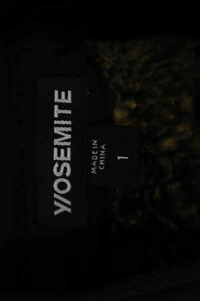 Yosemite Women Quilted Black Collared Snap Jacket Size 1