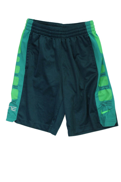 Nike Childrens Boys Basketball Shorts Blue Green Size Medium