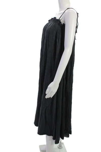 A Piece Apart Women Maxi Sundress Black Drawstring Sleeveless Boho Size XS