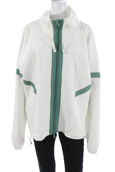 FP Movement Unisex Windbreaker Jacket White Drawstring High Neck Size M