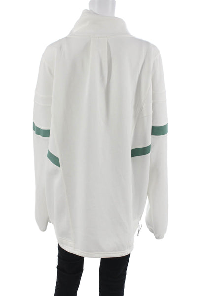 FP Movement Unisex Windbreaker Jacket White Drawstring High Neck Size M